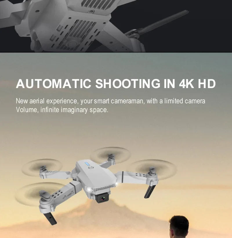 Favolux™ 2023 New E88 Pro WIFI FPV Drone Wide Angle HD 4K 1080P Camera Height Hold RC Foldable Quadcopter Dron Helicopter Toys Gift