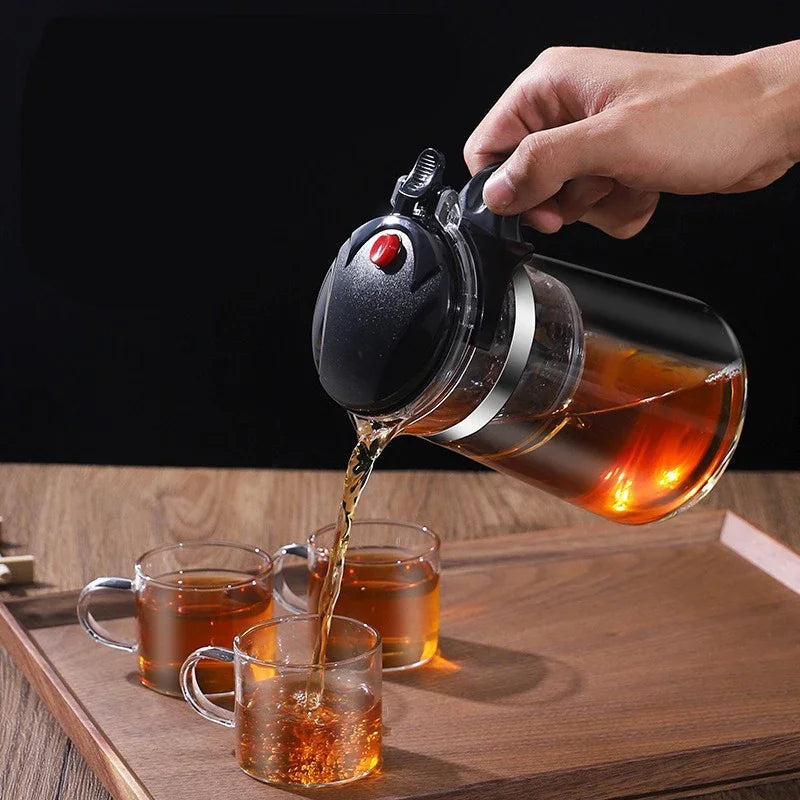 Favolux™ Heat Resistant Glass Teapot One-click filtering Tea Pot Tea Water Separation Filter Tea Maker Coffee Pot Home Teaware Set