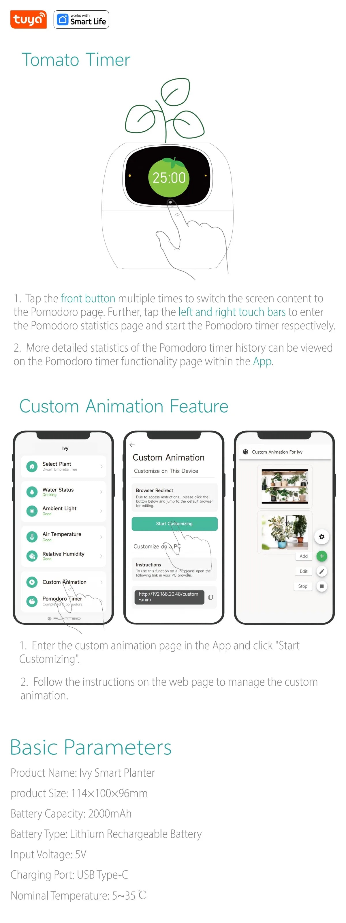 Favolux™ Smart Planter,Endless Fun Over 49 Rich Expressions,7 smart sensors,AI Chips Make Raising Plants Easy and Fun