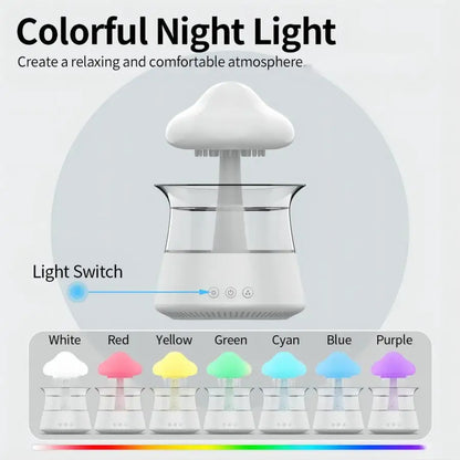 Favolux™ Relax Cloud Rain Diffuser Humidifier Raindrop Aromatherapy Machine Ultrasonic Atomization Humidification Colorful Lamp