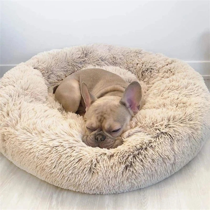 Favolux™ 40-90cm Round Pet Bed for Large Dog Bed Super Soft Cat Bed Long Plush Dog House for Medium Dog House Winter Warm Sleeping