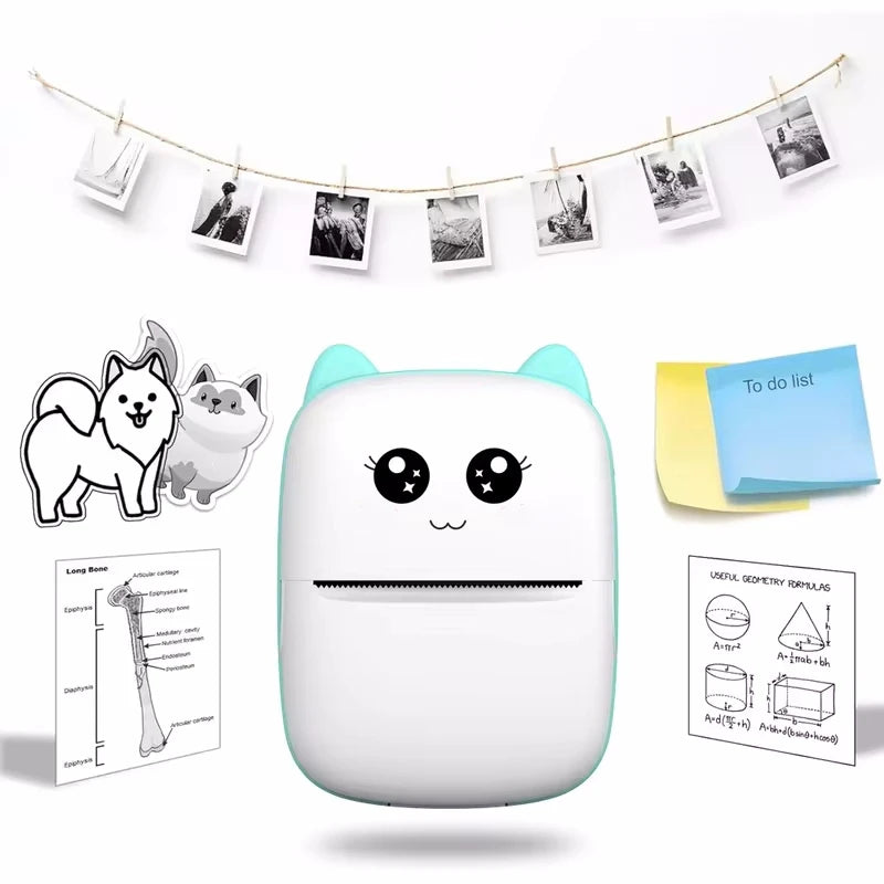 Favolux™ Portable thermal printer mini cat print photo pocket thermal label printer 58mm printing wireless Bluetooth Android iOS printers