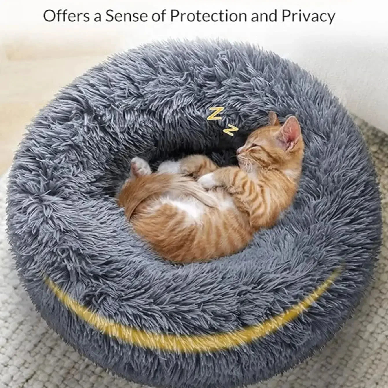 Favolux™ 40-90cm Round Pet Bed for Large Dog Bed Super Soft Cat Bed Long Plush Dog House for Medium Dog House Winter Warm Sleeping