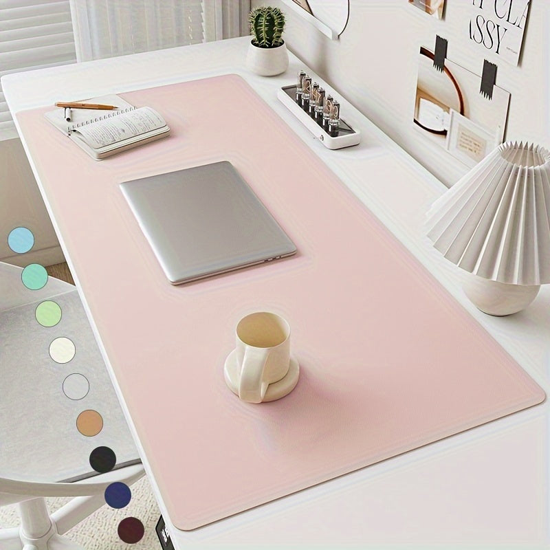 PU Leather Mouse Pad Office Desk Mat Pure Color Simple Computer Pad Keyboard Pad Table Mat Nonslip Waterproof Stainresistant LargeMediumSmall Nonslip Study Desk Mat